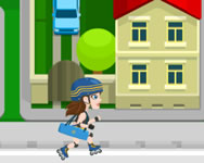 Girl on skates flower power Eperkés HTML5 játék